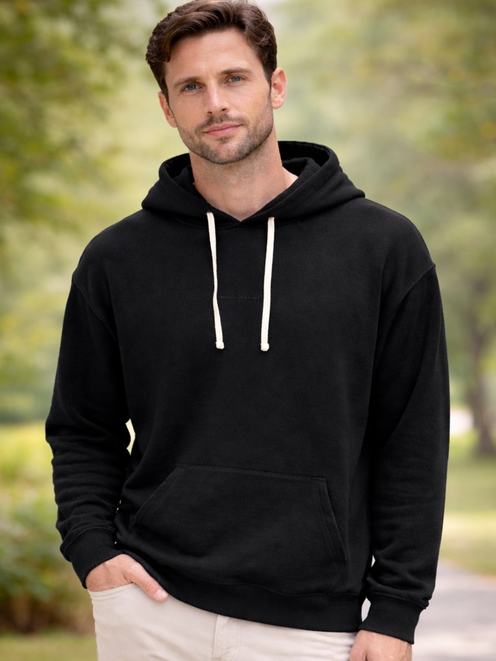 NWOT Travis Mathew Black Cloud Hoodie with Contrast Drawcords